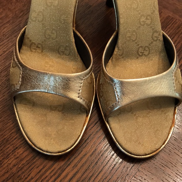 Gucci Rare Guccissima Gold Slides 6 1/2 - Picture 3 of 15